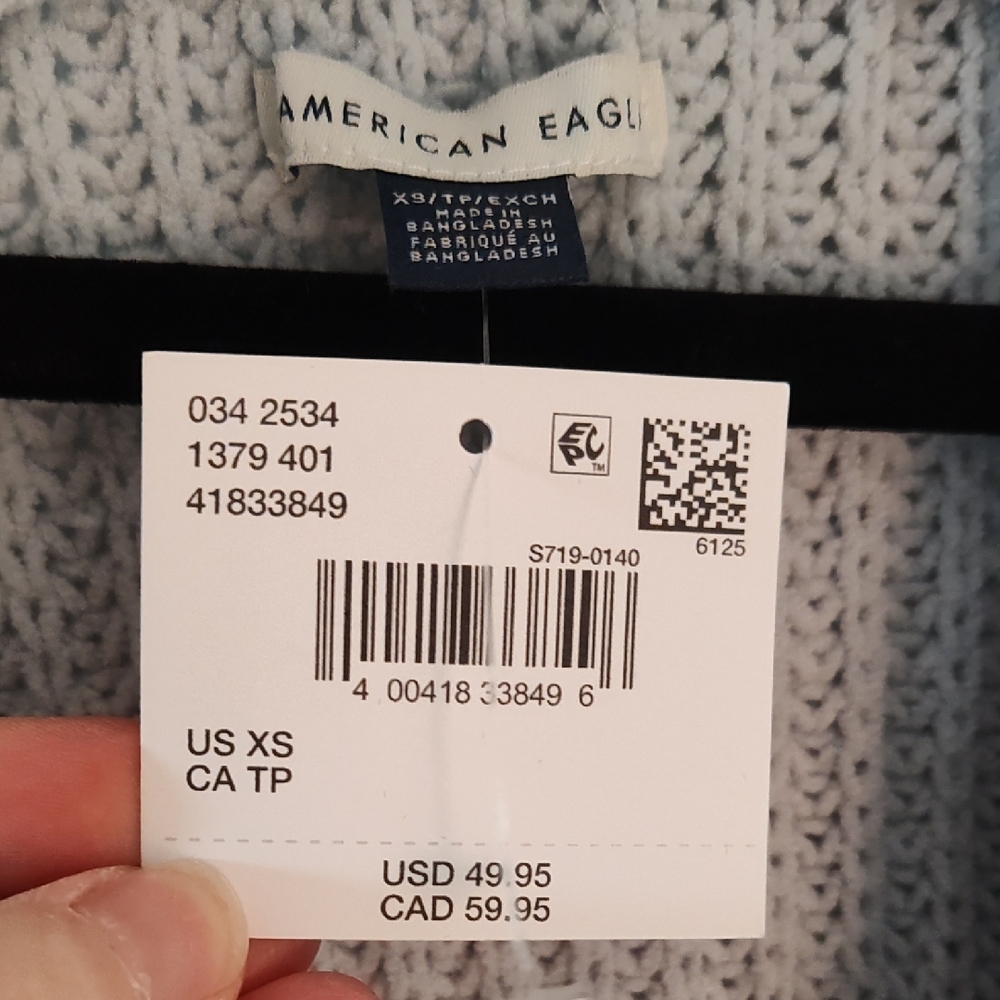American Eagle Outfitters Light Blue Women's Cardigan - Picture 2 of 5